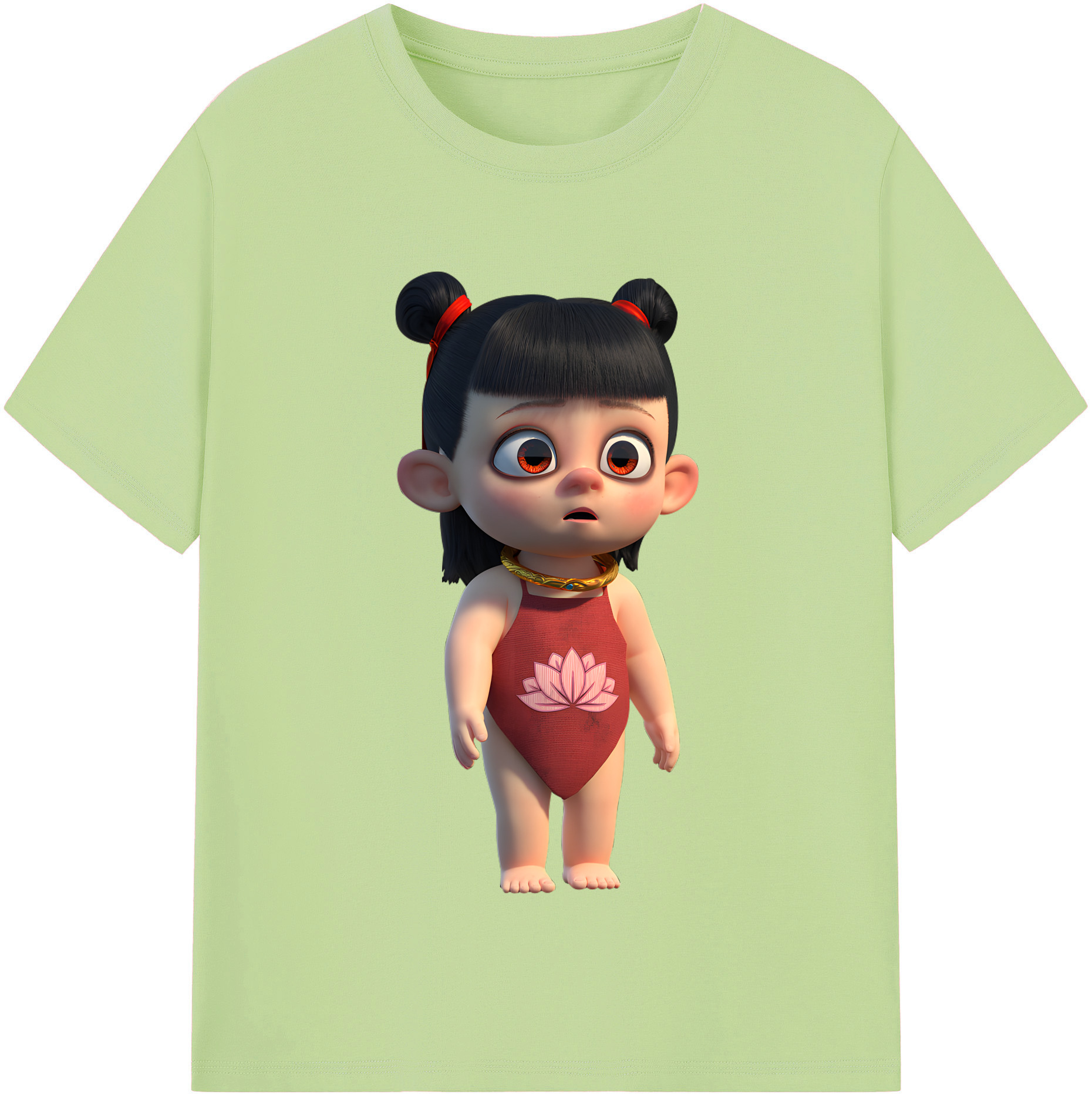 （画像用） Ne Zha 2 ナタ 魔童の大暴れ 綿100％半袖Tシャツ（フロントプリント）